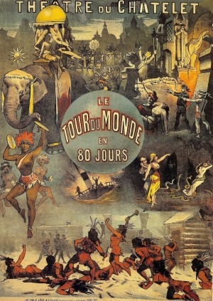 Le tour du monde en 80 jours vintage poster